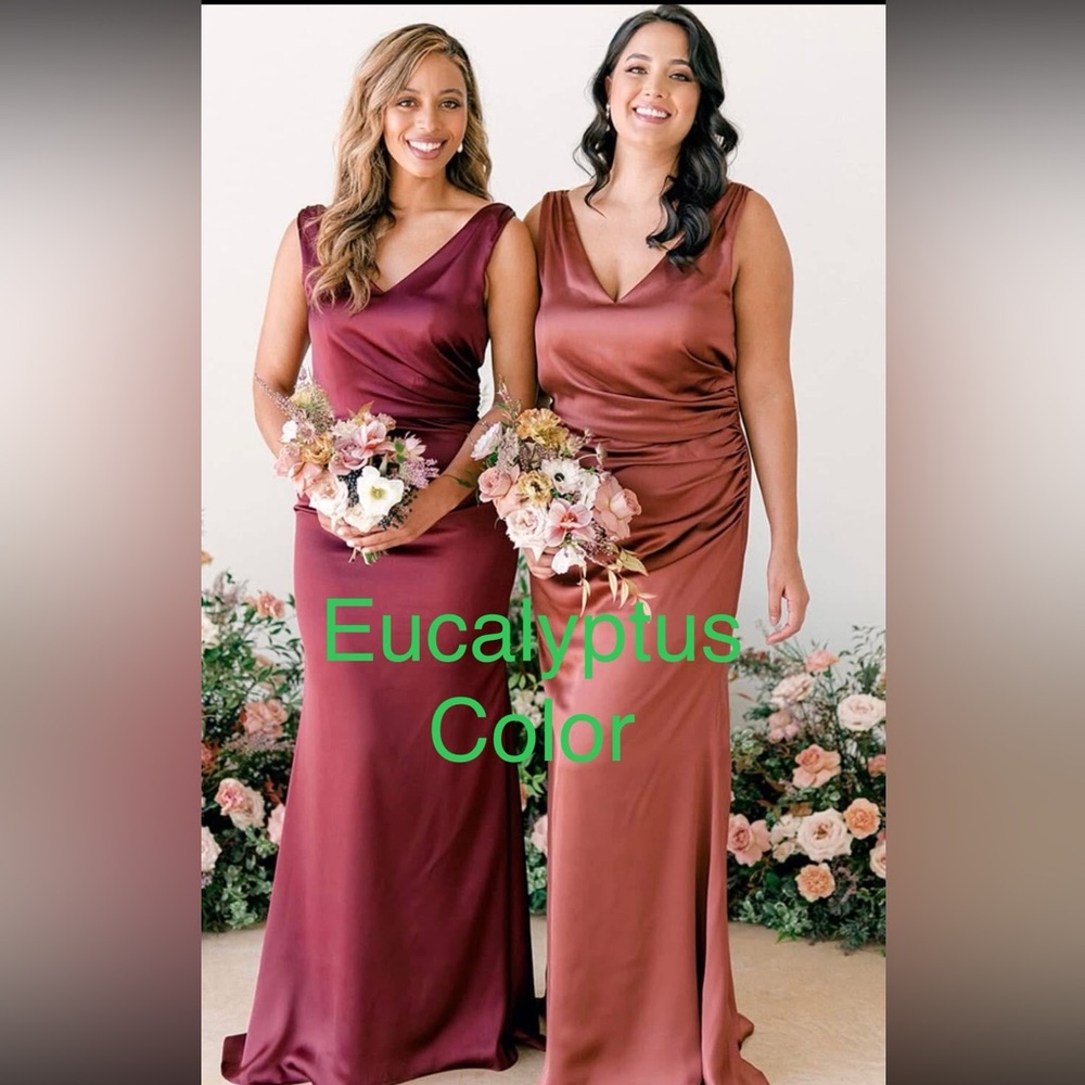 Eucalyptus Satin Evening Gown